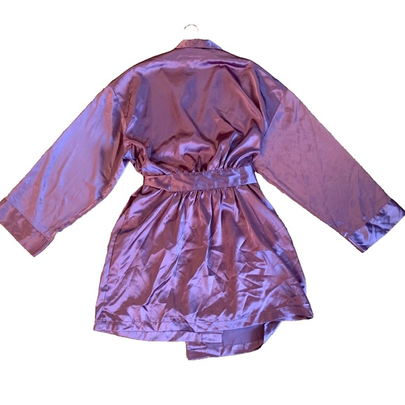Victoria’s Secret Satin Kimono Robe Tie Front Women’s One Size Purple Bridal - Picture 6 of 14